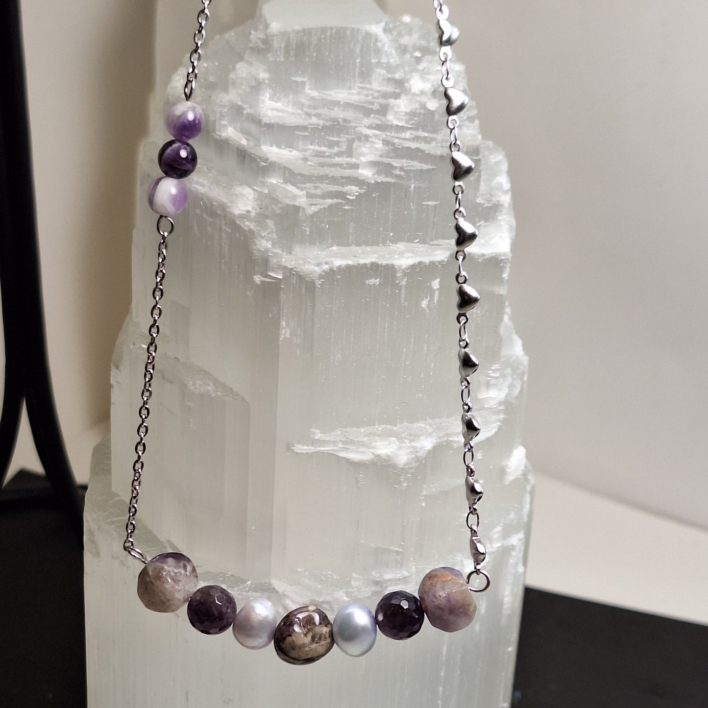 Amatista/Perlas Agua Dulce
