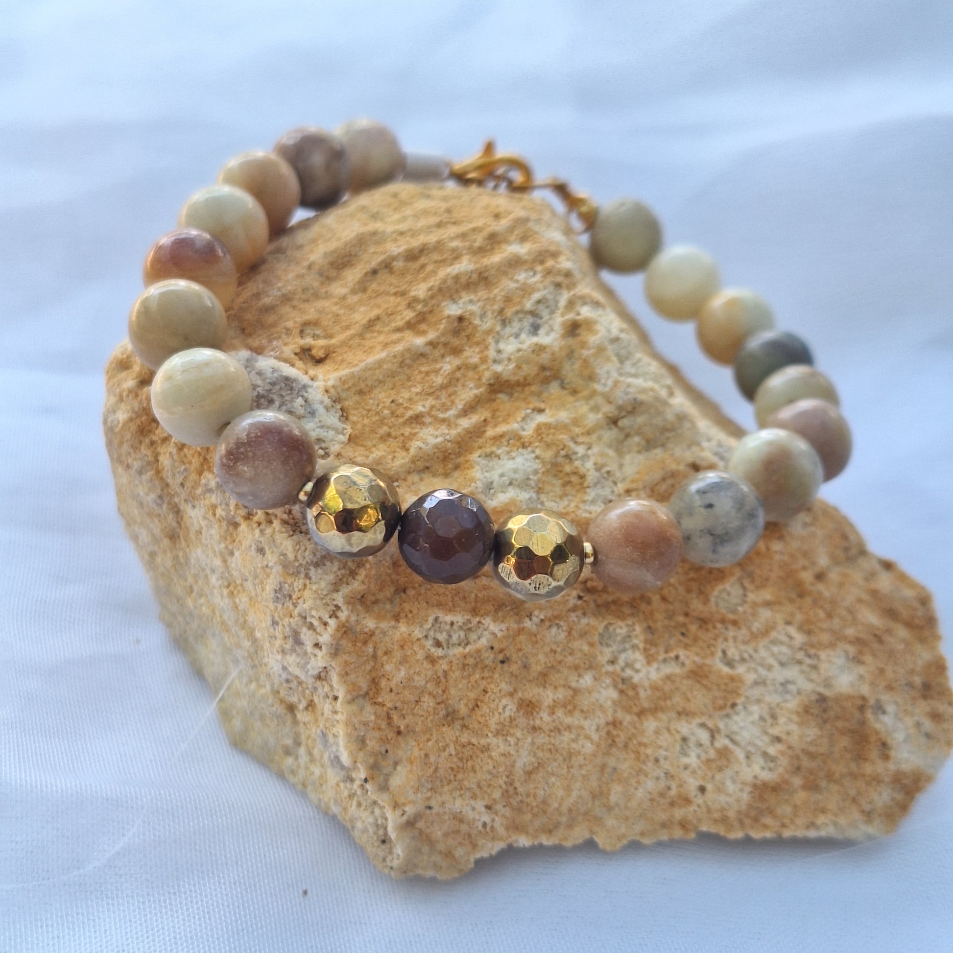 Amazonite /Ágata Enchapada en Oro