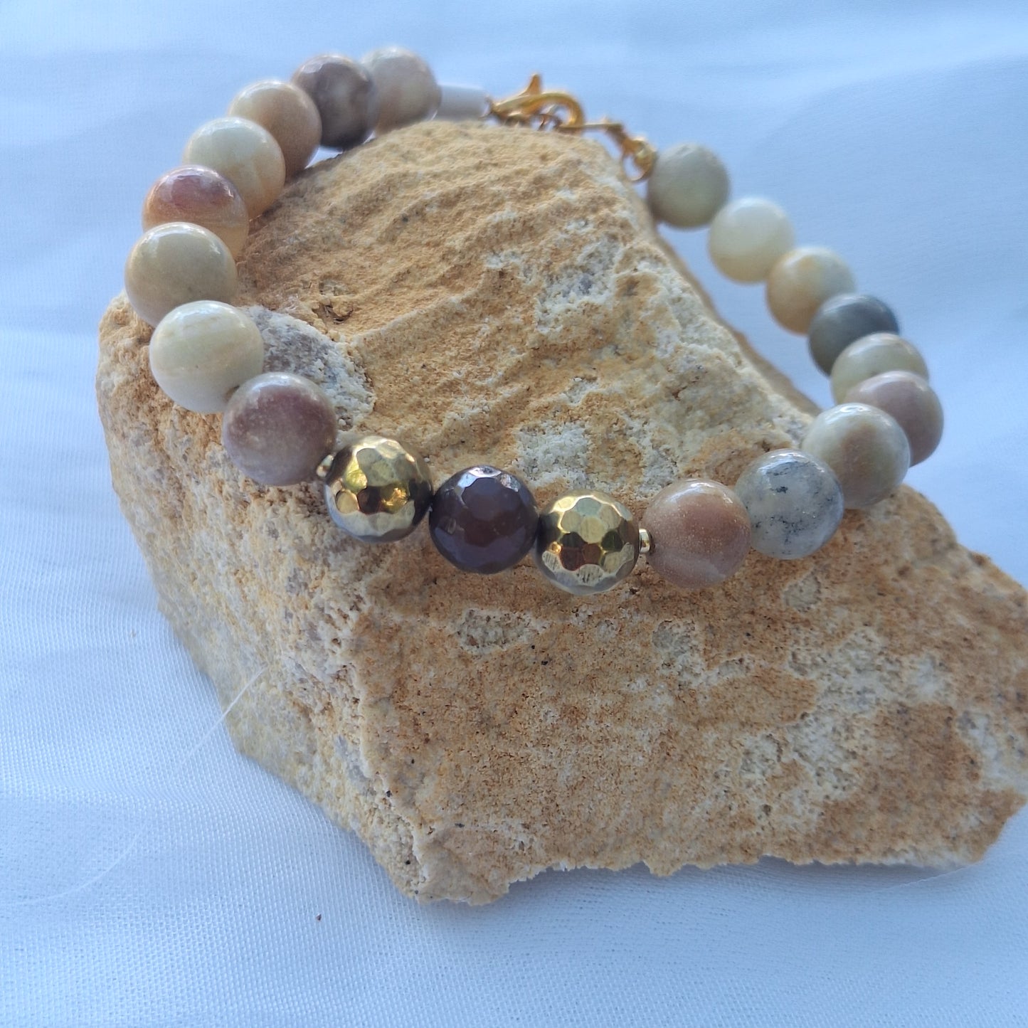 Amazonite /Ágata Enchapada en Oro