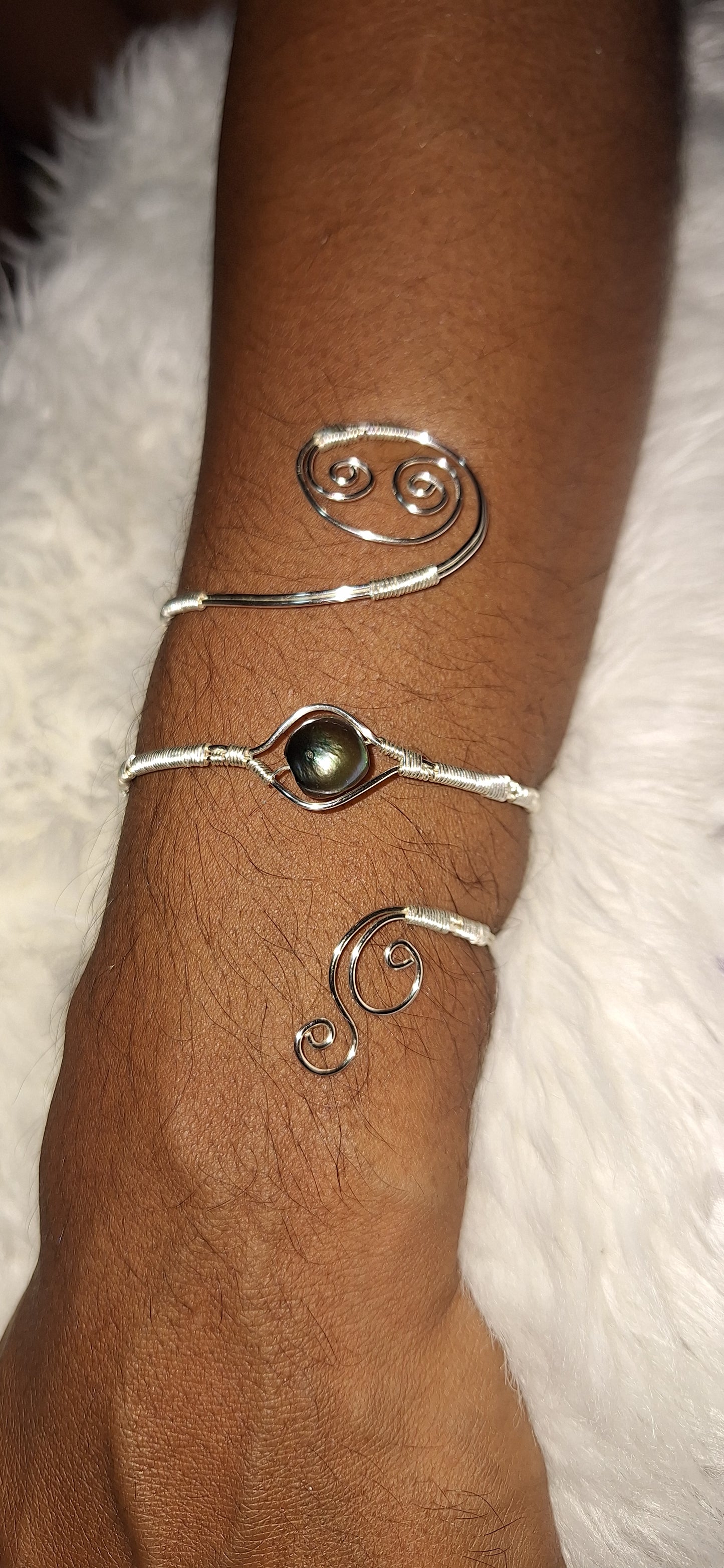 Pulsera Alambrada Perla