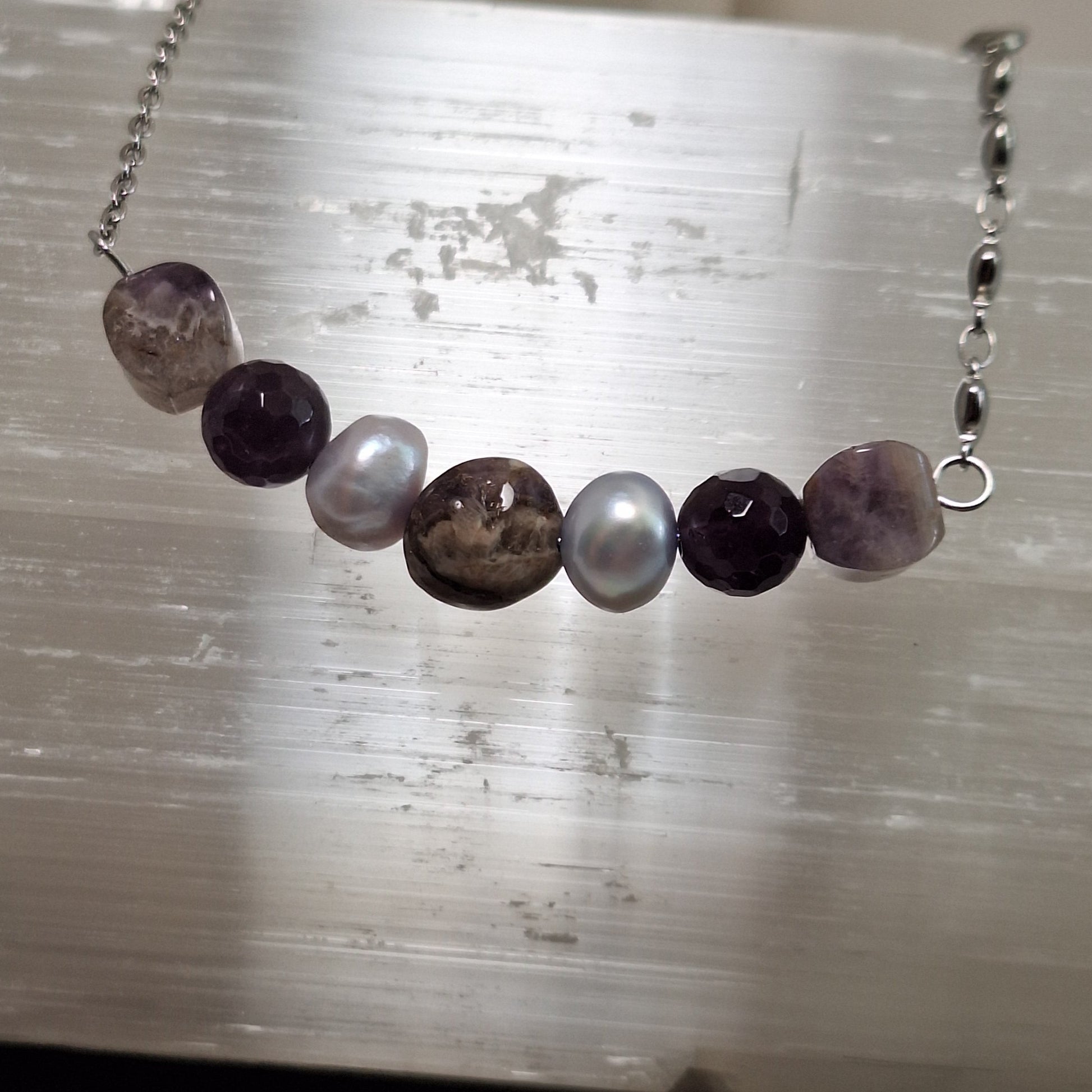 Amatista/Perlas Agua Dulce