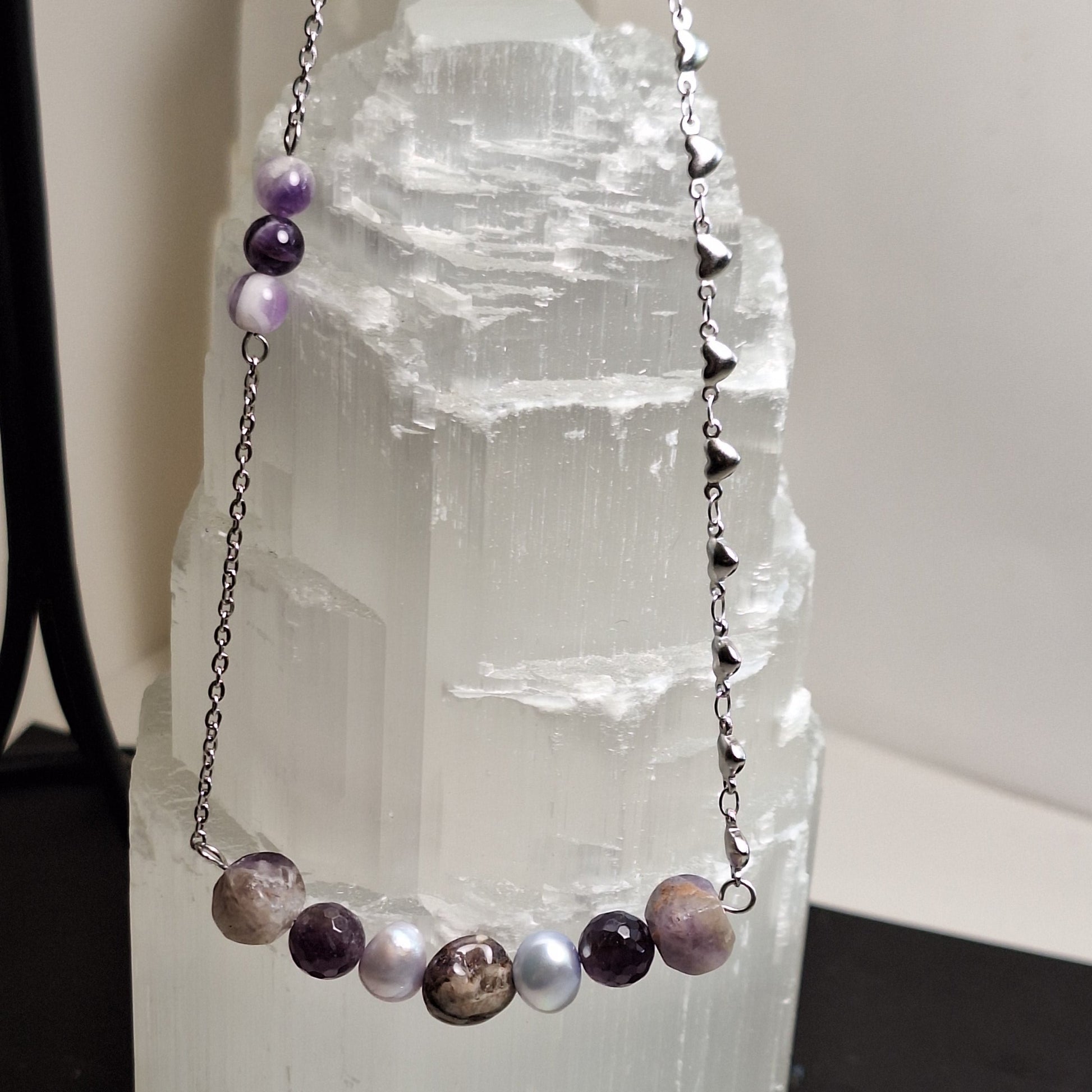 Amatista/Perlas Agua Dulce