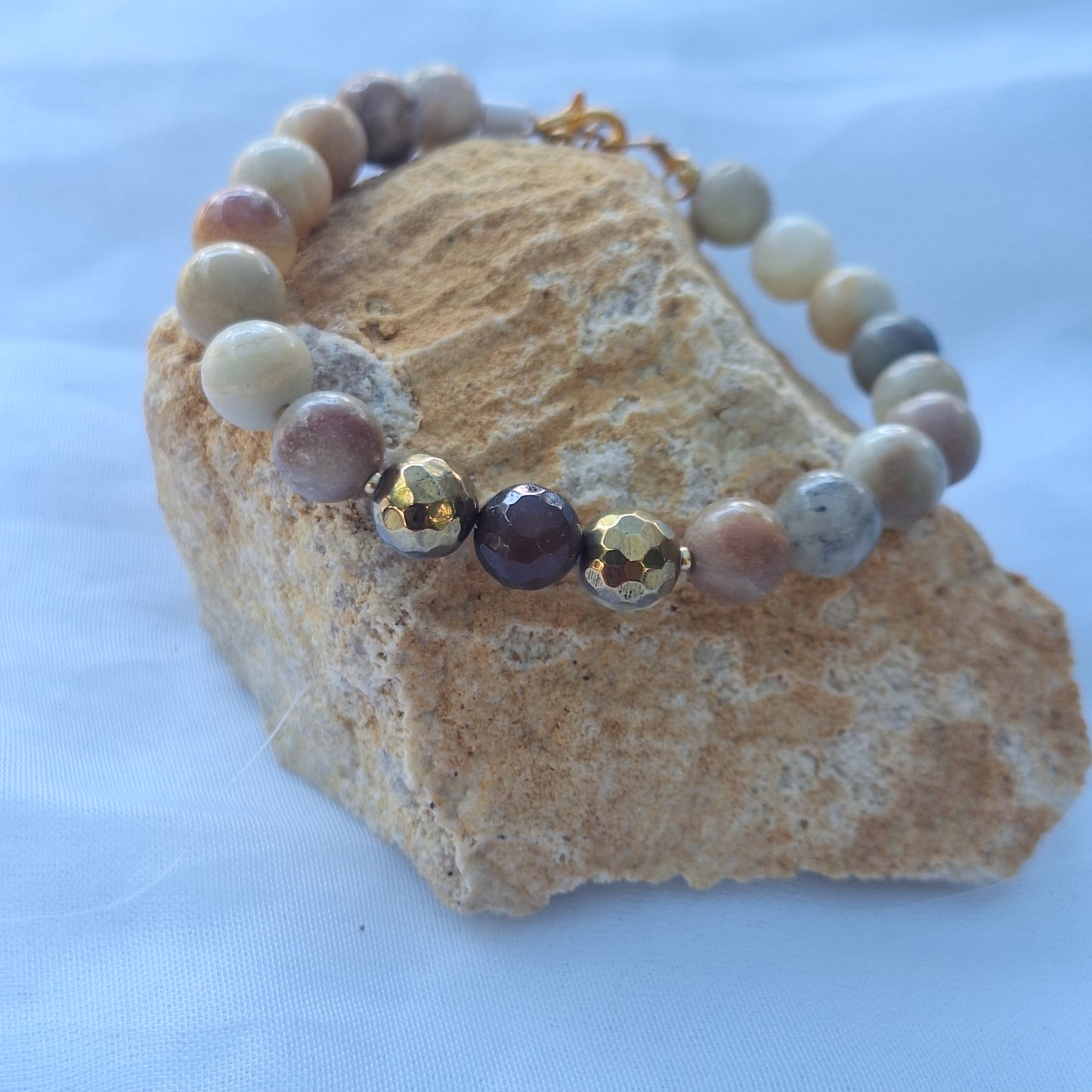 Amazonite /Ágata Enchapada en Oro