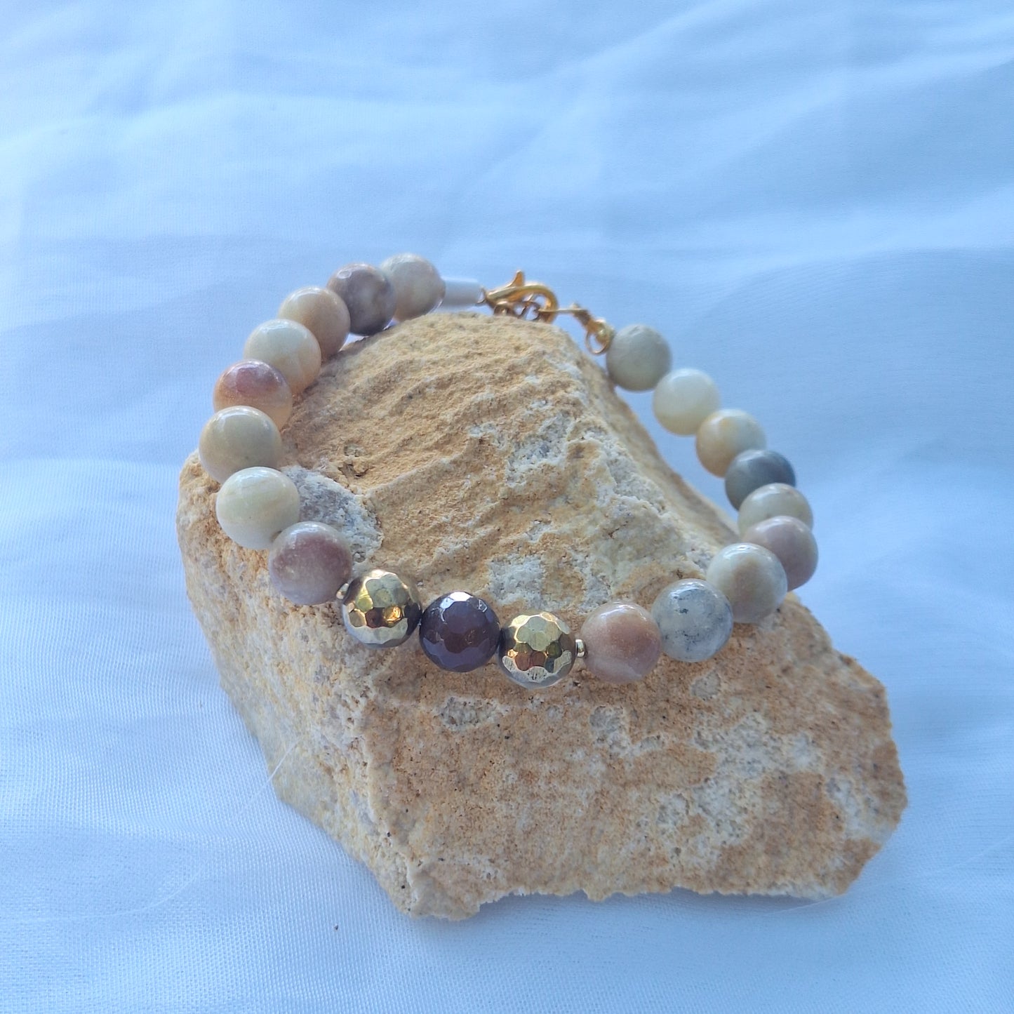 Amazonite /Ágata Enchapada en Oro