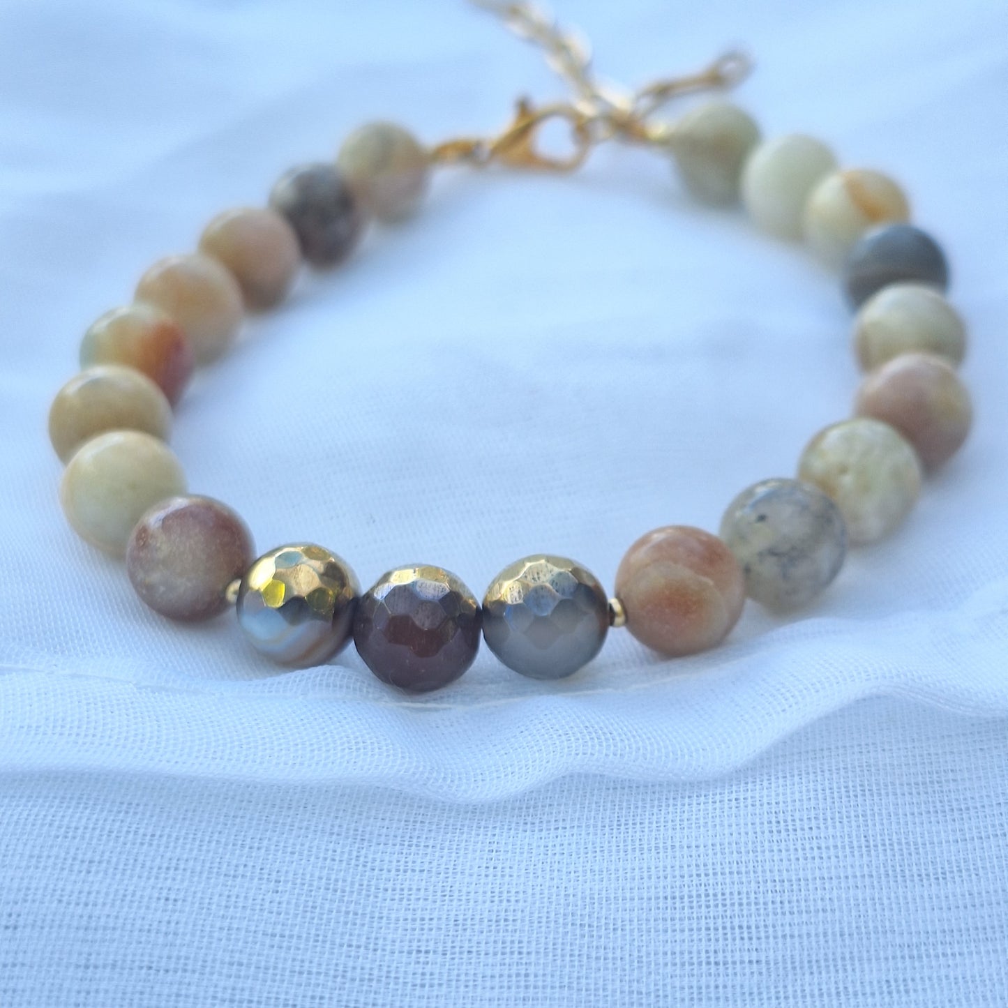 Amazonite /Ágata Enchapada en Oro
