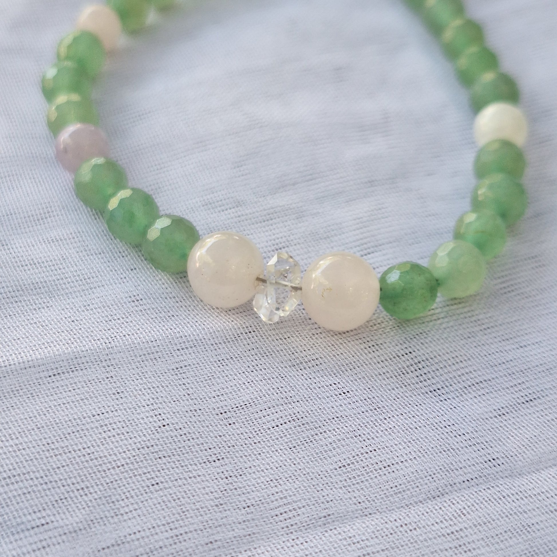 Aventurina/Cuarzo Rosa/Diamante Herkimer